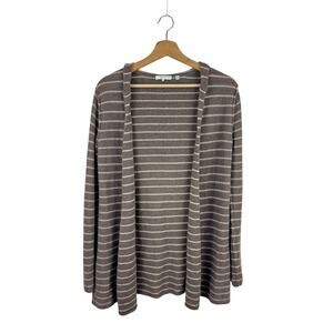 360 Cashmere Striped Hooded Cardigan